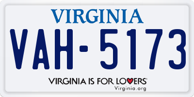 VA license plate VAH5173