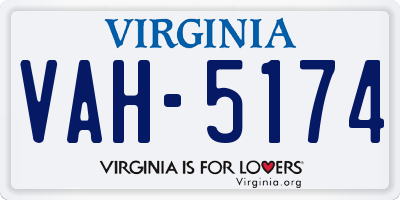 VA license plate VAH5174