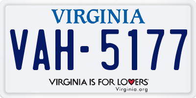 VA license plate VAH5177