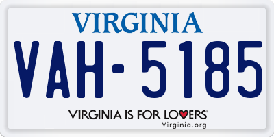 VA license plate VAH5185
