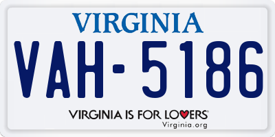 VA license plate VAH5186