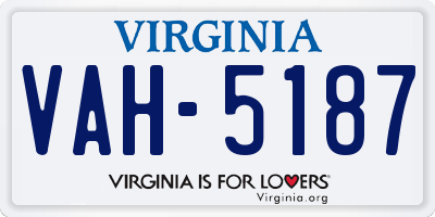 VA license plate VAH5187