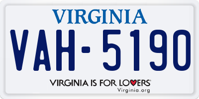 VA license plate VAH5190