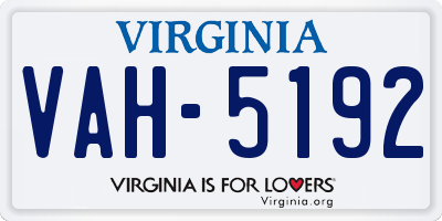 VA license plate VAH5192