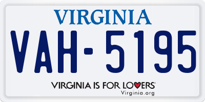 VA license plate VAH5195