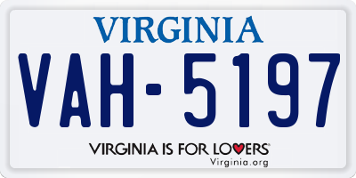 VA license plate VAH5197