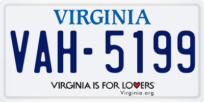 VA license plate VAH5199