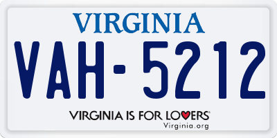 VA license plate VAH5212