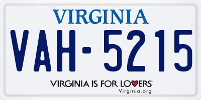 VA license plate VAH5215