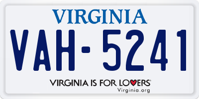 VA license plate VAH5241