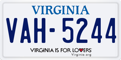 VA license plate VAH5244