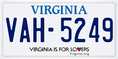 VA license plate VAH5249