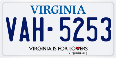 VA license plate VAH5253