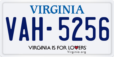 VA license plate VAH5256