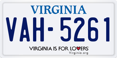 VA license plate VAH5261