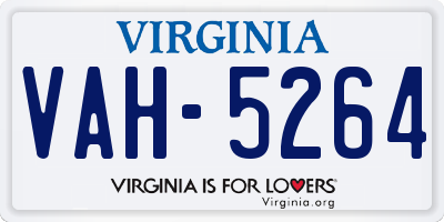 VA license plate VAH5264