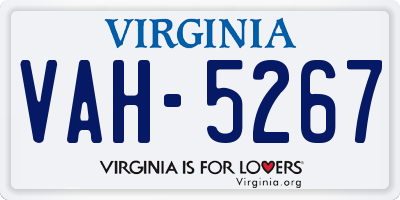 VA license plate VAH5267