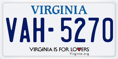 VA license plate VAH5270