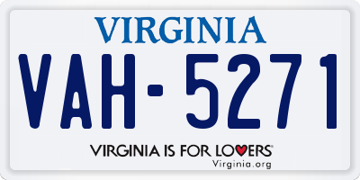 VA license plate VAH5271