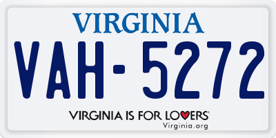 VA license plate VAH5272