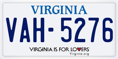 VA license plate VAH5276