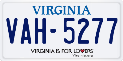 VA license plate VAH5277