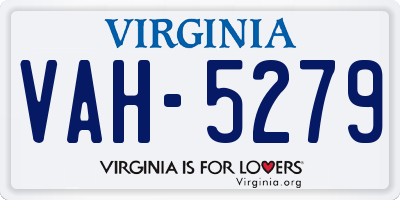 VA license plate VAH5279