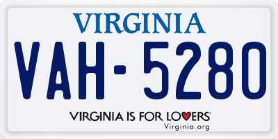 VA license plate VAH5280