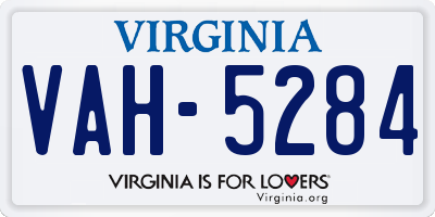 VA license plate VAH5284
