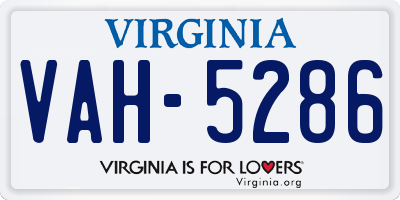 VA license plate VAH5286