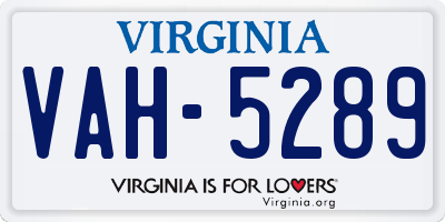 VA license plate VAH5289