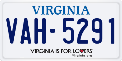 VA license plate VAH5291