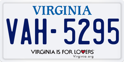 VA license plate VAH5295