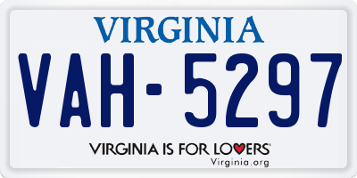 VA license plate VAH5297
