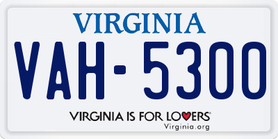 VA license plate VAH5300