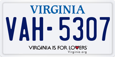 VA license plate VAH5307