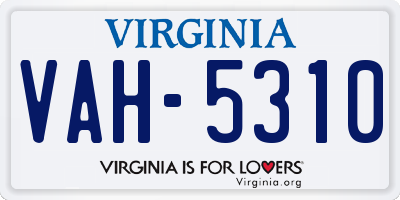 VA license plate VAH5310