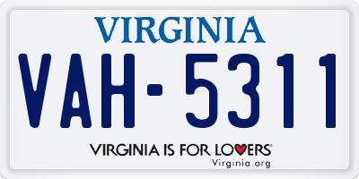VA license plate VAH5311