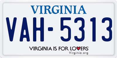 VA license plate VAH5313