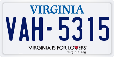 VA license plate VAH5315