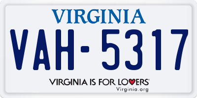VA license plate VAH5317
