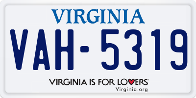 VA license plate VAH5319