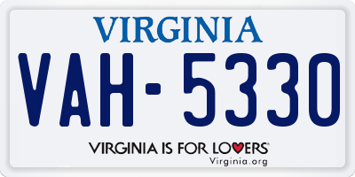 VA license plate VAH5330