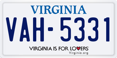 VA license plate VAH5331