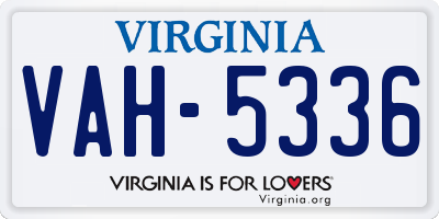 VA license plate VAH5336