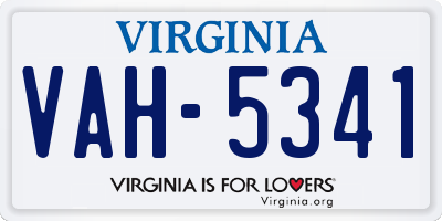 VA license plate VAH5341