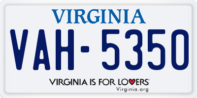 VA license plate VAH5350