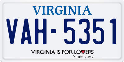 VA license plate VAH5351