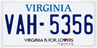 VA license plate VAH5356