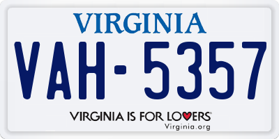VA license plate VAH5357